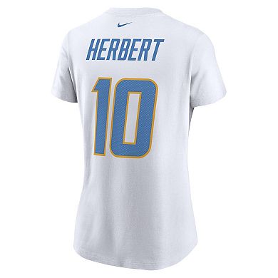Women's Nike Justin Herbert White Los Angeles Chargers Player Name & Number T-Shirt