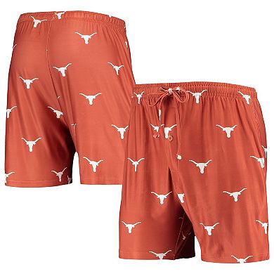 Men's Concepts Sport Texas Orange Texas Longhorns Flagship Allover Print Jam Shorts