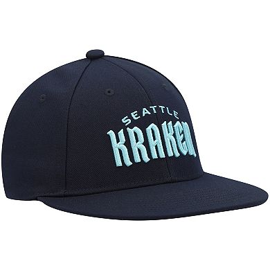 Men's adidas Deep Sea Blue Seattle Kraken Team Snapback Hat