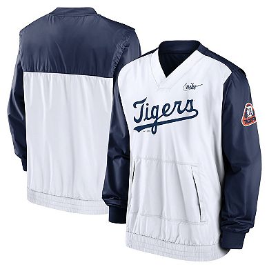 Men's Nike Navy/White Detroit Tigers Cooperstown Collection V-Neck Pullover Windbreaker
