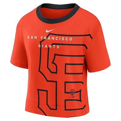 Women's Nike Orange/Black San Francisco Giants Team First High Hip Boxy T-Shirt