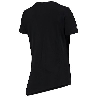 Women's Levelwear Black Boston Red Sox Birch Delta Asymmetrical T-Shirt