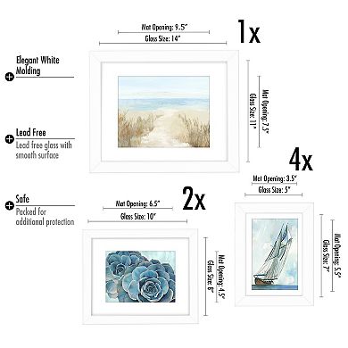 Americanflat Watercolor Seafaring Framed Wall Art 7-piece Set