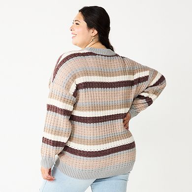 Juniors' Plus Size SO® Slouchy Crewneck Sweater
