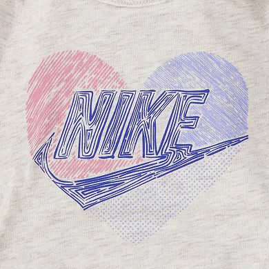 Baby Girl Nike Doodle Heart Bodysuit & Leggings Set