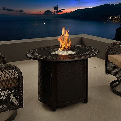 Fire Sense James Aluminum Oval Propane Fire Pit