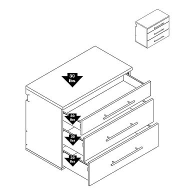 Prepac HangUps 3-Drawer Base Storage Wall Cabinet