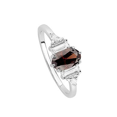 PRIMROSE Sterling Silver Brown Cubic Zirconia Ring