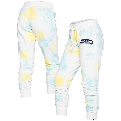 Women's New Era White/Mint Seattle Seahawks Ice-Dye Lounge Pants