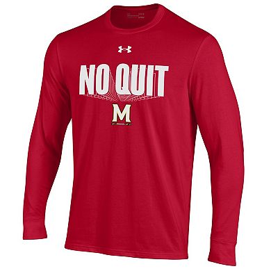 Men's Under Armour Red Maryland Terrapins Shooter Performance Long Sleeve T-Shirt