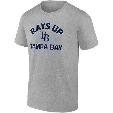 Men's Fanatics Branded Heathered Gray Tampa Bay Rays Iconic Go for Two T-Shirt