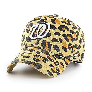 Women's '47 Washington Nationals Tan Cheetah Clean Up Adjustable Hat
