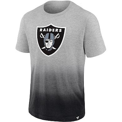 Men's Fanatics Branded Heathered Gray/Black Las Vegas Raiders Team Ombre T-Shirt