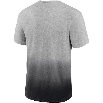 Men's Fanatics Branded Heathered Gray/Black Las Vegas Raiders Team Ombre T-Shirt