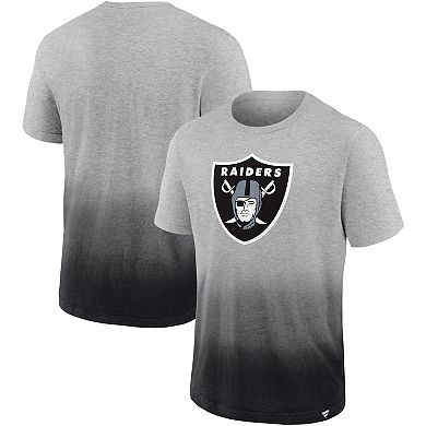 Men's Fanatics Branded Heathered Gray/Black Las Vegas Raiders Team Ombre T-Shirt