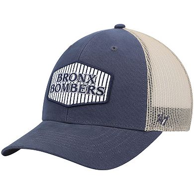 Men's '47 Navy/Natural New York Yankees Bronx Bombers Local Haven Trucker Snapback Hat