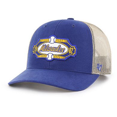 Men's '47 Royal Milwaukee Brewers Local Haven Trucker Snapback Hat