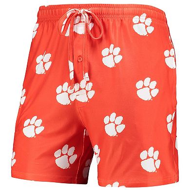 Men's Concepts Sport Orange Clemson Tigers Flagship Allover Print Jam Shorts