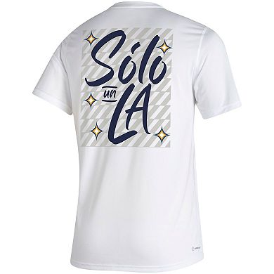 Men's adidas White LA Galaxy Jersey Hook AEROREADY T-Shirt