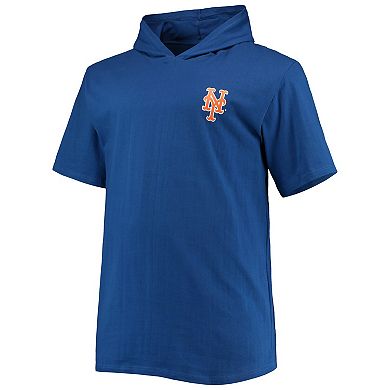 Men's Royal New York Mets Big & Tall Jersey Short Sleeve Pullover Hoodie T-Shirt