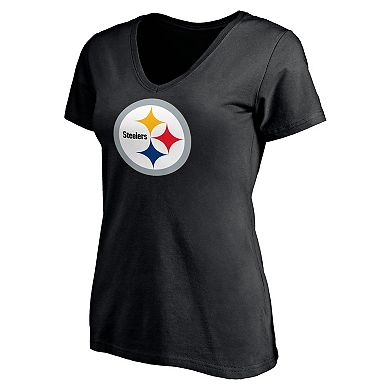 Women's Fanatics Branded Najee Harris Black Pittsburgh Steelers Player Icon Name & Number V-Neck T-Shirt