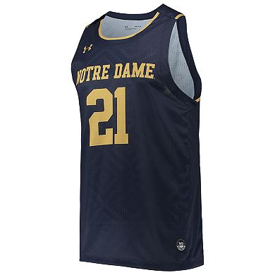 Men's Under Armour #21 Navy Notre Dame Fighting Irish Alternate Replica Basketball Jersey