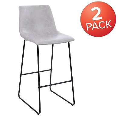 Flash Furniture 30-in. Faux-Leather Bar-Height Bar Stool 2-Piece Set
