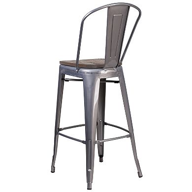 Flash Furniture 30-in. Bar Stool with Wood Seat