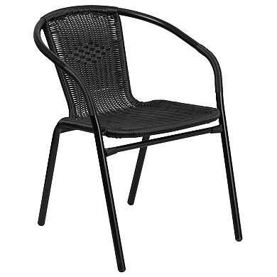 Flash Furniture Square Patio Table & Rattan Chair 3-piece Set