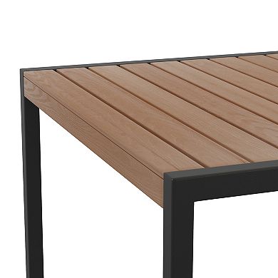 Flash Furniture Outdoor Faux Teak Dining Table