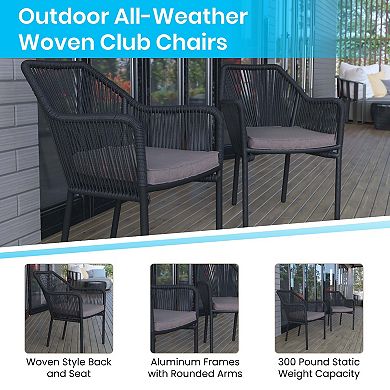 Flash Furniture Kallie All-Weather Woven Patio Stacking Club Chair 2-piece Set