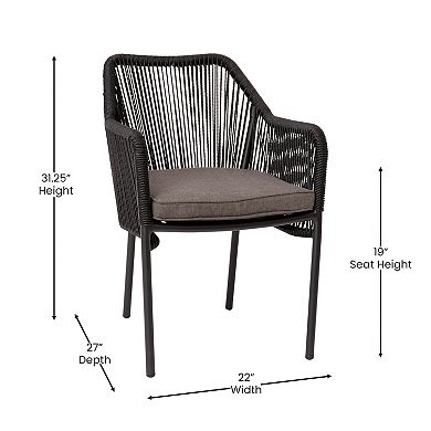 Flash Furniture Kallie All-Weather Woven Patio Stacking Club Chair 2-piece Set