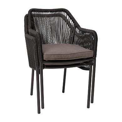 Flash Furniture Kallie All-Weather Woven Patio Stacking Club Chair 2-piece Set