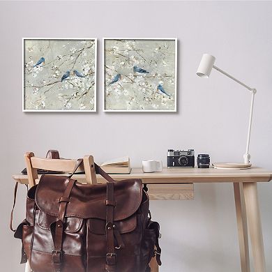 Stupell Home Decor Blue Birds Perched 2-piece Canvas Art Set