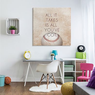 Stupell Home Decor "Takes All You've Got" Sports Canvas Art