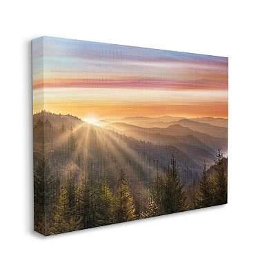 Stupell Home Decor Sunrise Through Mountain Forest Canvas Art