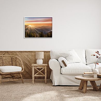 Stupell Home Decor Sunrise Through Mountain Forest Canvas Art