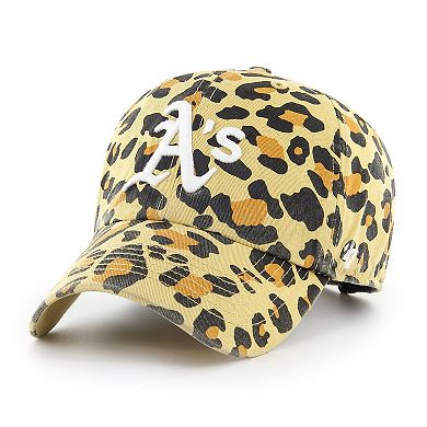 Women's '47 Oakland Athletics Tan Cheetah Clean Up Adjustable Hat