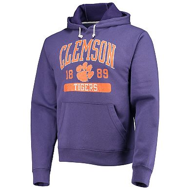 Men's League Collegiate Wear Purple Clemson Tigers Volume Up Essential Fleece Pullover Hoodie