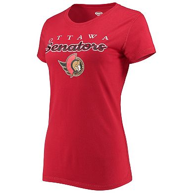 Women's Concepts Sport Red/Black Ottawa Senators Lodge T-Shirt & Pants Sleep Set