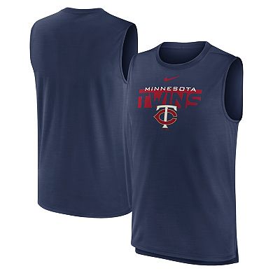 Men's Nike Navy Minnesota Twins Knockout Stack Exceed Performance Muscle Tank Top