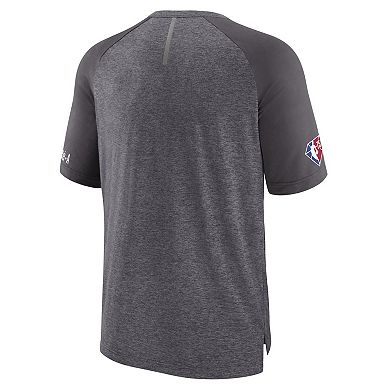 Men's Fanatics Branded Heathered Gray Charlotte Hornets 2022 Noches Ene-Be-A Core Shooting Raglan T-Shirt