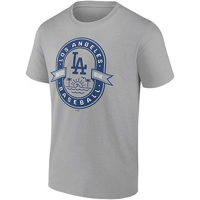 Men's Fanatics Branded Gray Los Angeles Dodgers Iconic Glory Bound T-Shirt