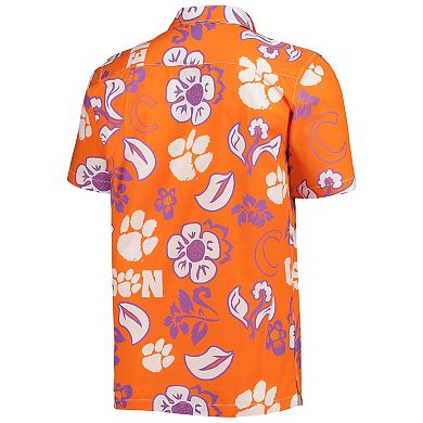 Men's Wes & Willy Orange Clemson Tigers Floral Button-Up Shirt