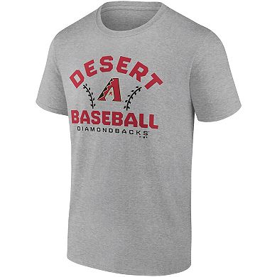 Men's Fanatics Branded Heathered Gray Arizona Diamondbacks Iconic Go for Two T-Shirt