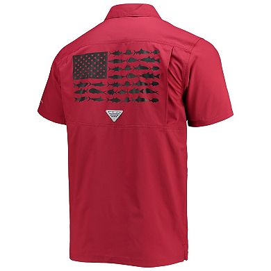 Men's Columbia PFG Garnet South Carolina Gamecocks Slack Tide Camp Button-Up Shirt