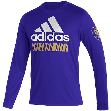 Men's adidas Purple Orlando City SC Vintage AEROREADY Long Sleeve T-Shirt