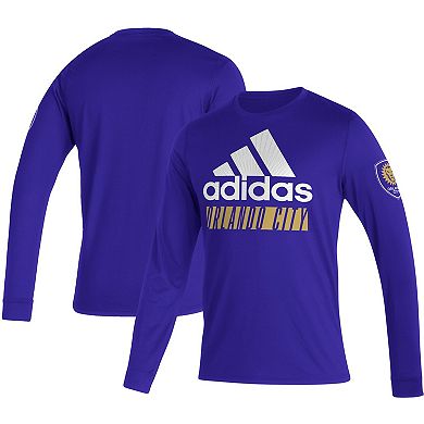Men's adidas Purple Orlando City SC Vintage AEROREADY Long Sleeve T-Shirt