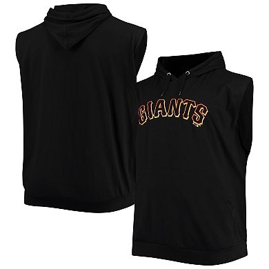 Men's Black San Francisco Giants Jersey Muscle Sleeveless Pullover Hoodie