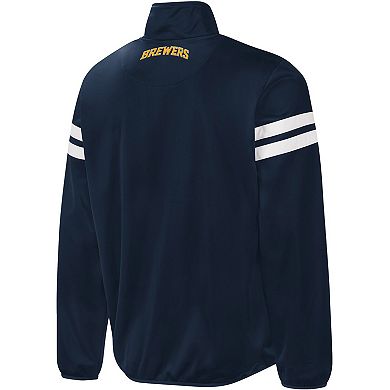 Men's G-III Sports by Carl Banks Navy/Gold Milwaukee Brewers Power Pitcher Full-Zip Track Jacket